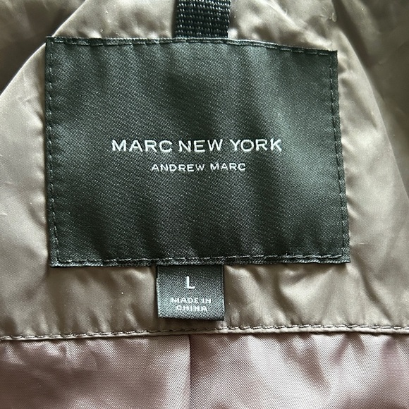 Marc New York Women's Brown Quilted Jacket with Faux‎ Fur Hood large - Picture 5 of 7